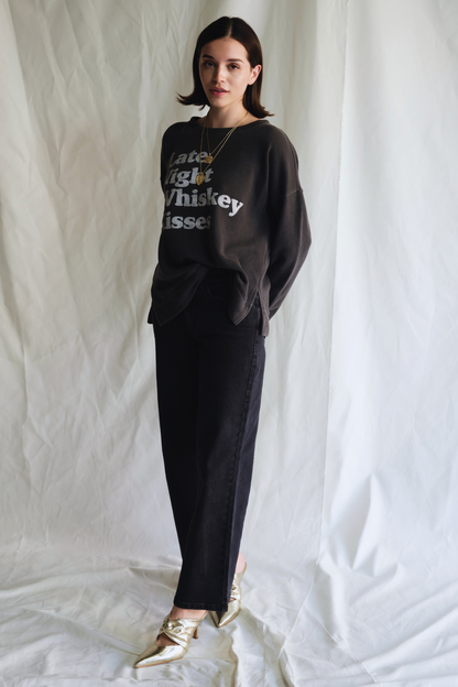 Whiskey Kisses Sweatshirt in M view 3 - Whiskey Kisses Hoodie (top)