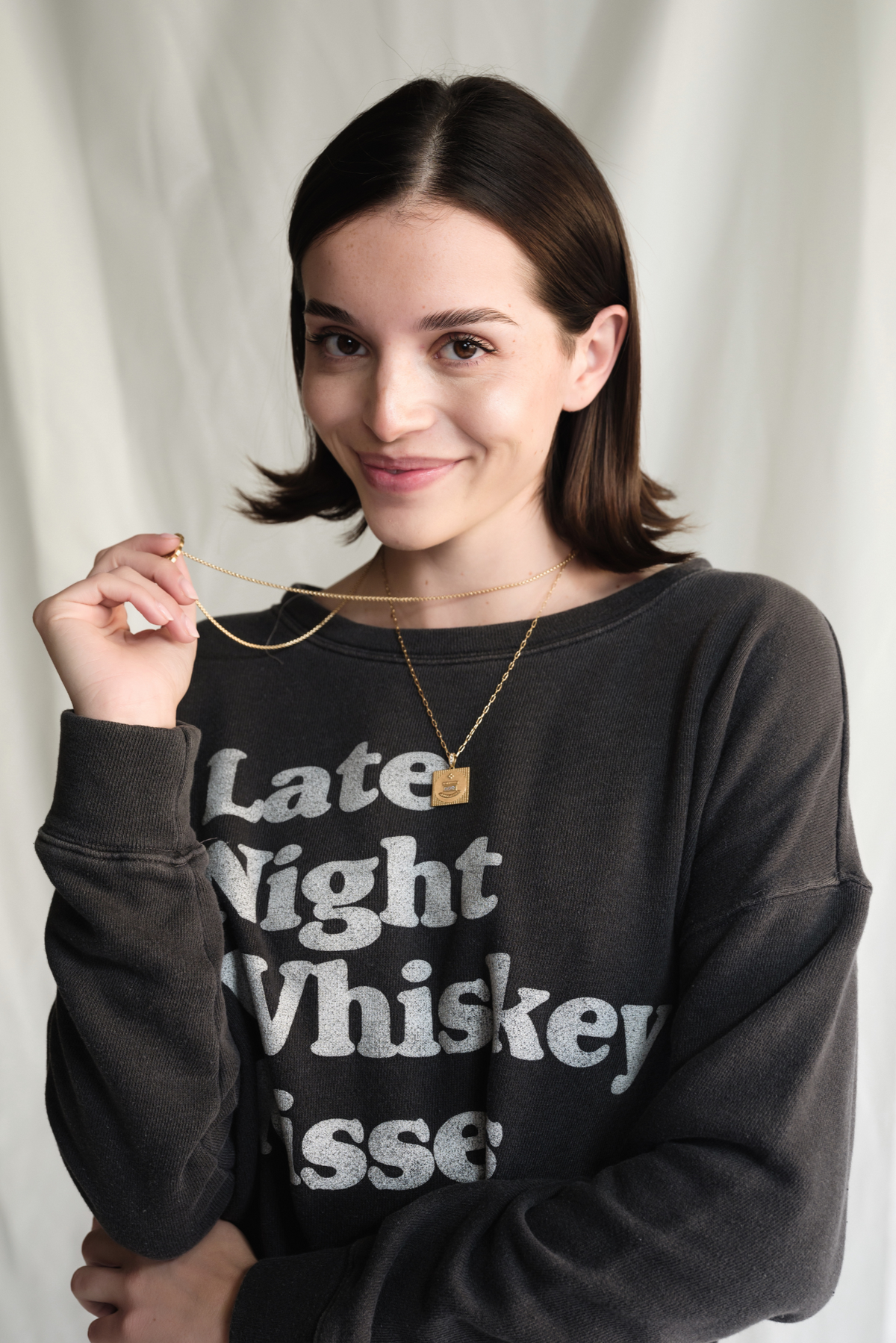 Whiskey Kisses Sweatshirt in S view 2 - Whiskey Kisses Hoodie (top)