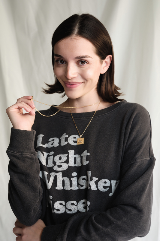 Whiskey Kisses Sweatshirt in S view 2 - Whiskey Kisses Hoodie (top)