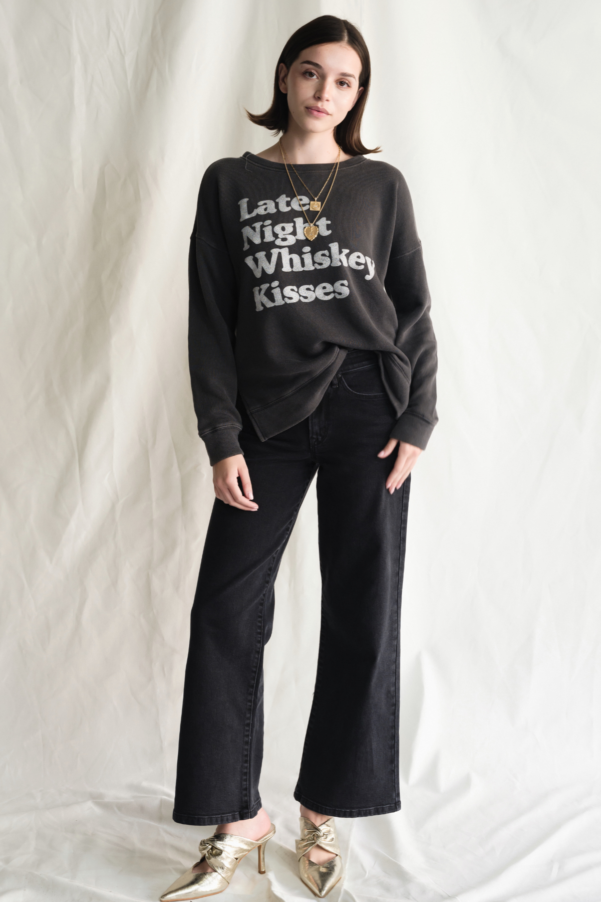 Whiskey Kisses Sweatshirt in XL view 5 - Whiskey Kisses Hoodie (top)