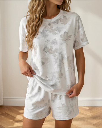 White Woodland Camouflage Short Set in M view 2 - White Woodland Collection (bottom)
