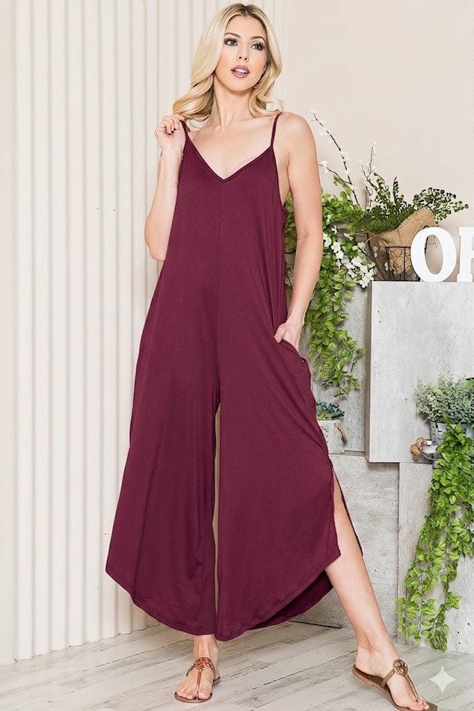 Wide Leg Jumpsuit with Side Pockets in Black view 4 - Wide Leg Jumpsuit With Pockets (one-piece)