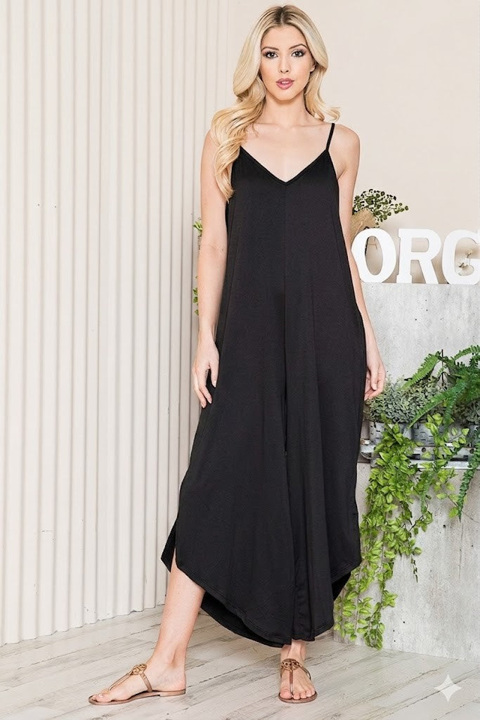 Wide Leg Jumpsuit with Side Pockets in Wine view 7 - Wide Leg Jumpsuit With Pockets (one-piece)