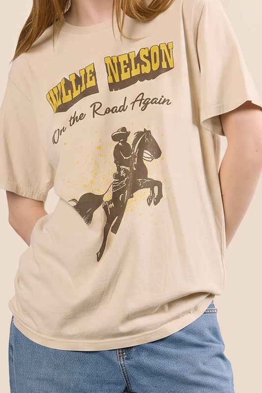 Willie Nelson Again, and Again Tee in S view 2 - Willie Nelson Tee Shirt (top)