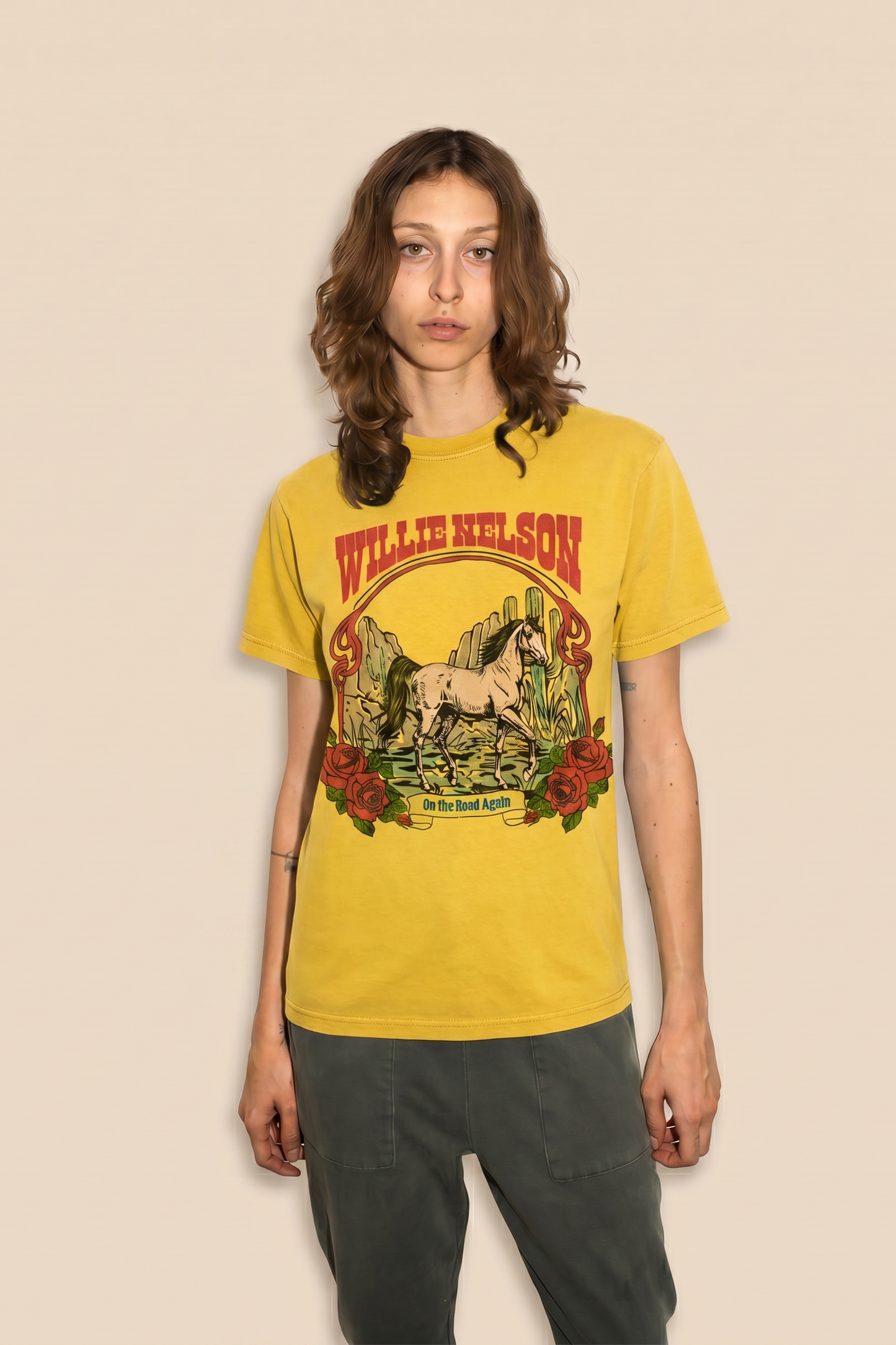 Willie Nelson Tobacco Leaf Tee in M view 3 - Willie Nelson Tee Shirt (top)
