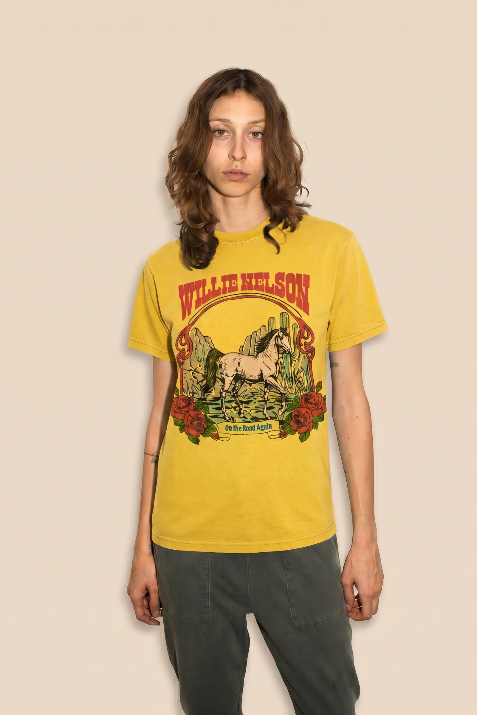 Willie Nelson Tobacco Leaf Tee in M view 3 - Willie Nelson Tee Shirt (top)