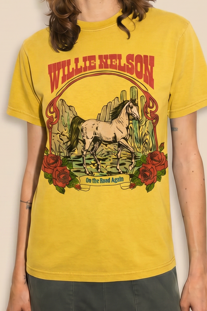 Willie Nelson Tobacco Leaf Tee in S view 2 - Willie Nelson Tee Shirt (top)