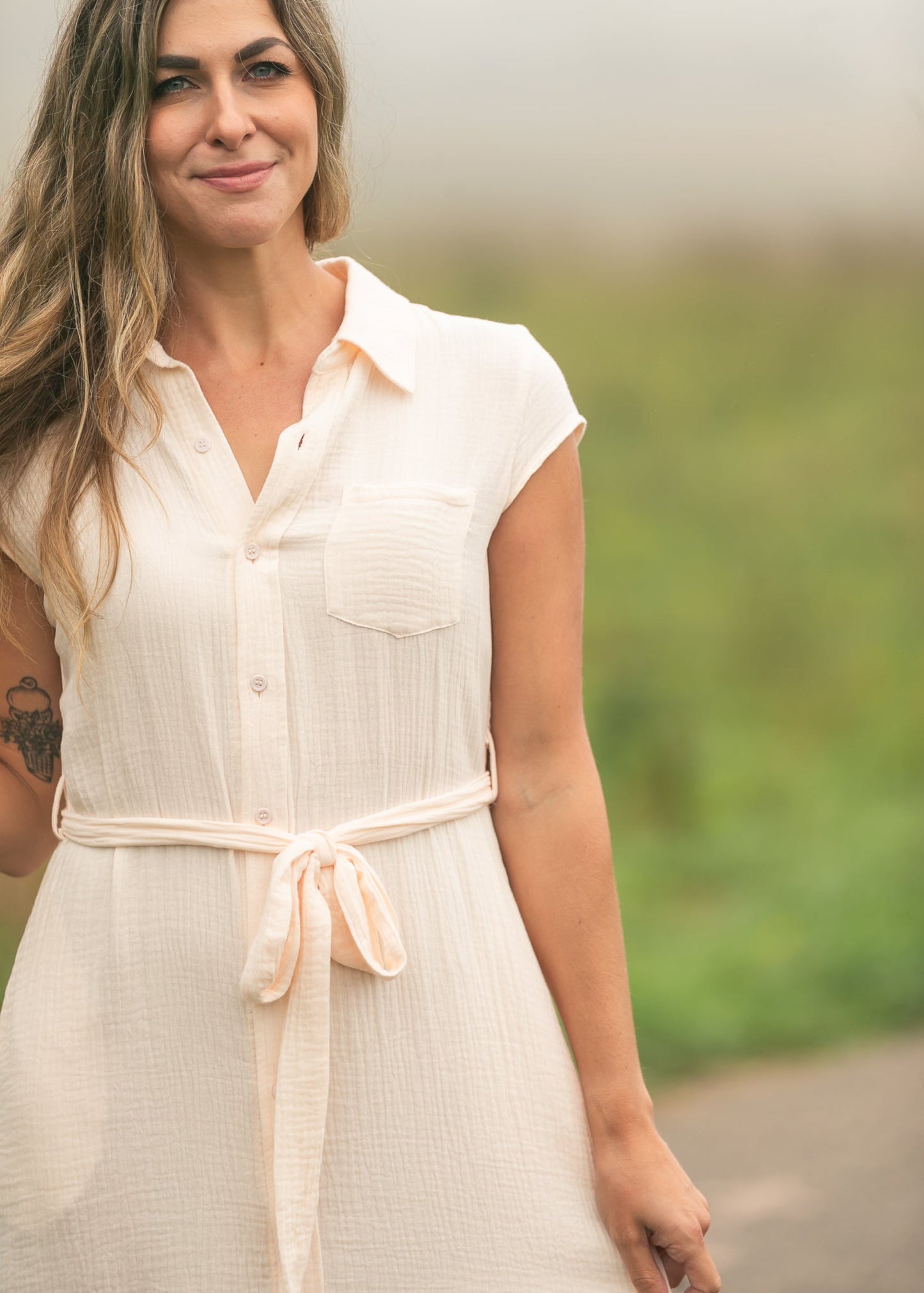 Willow Blush Pink Cotton Gauze Midi Dress in 2XL view 7 - Willow Pink Dress