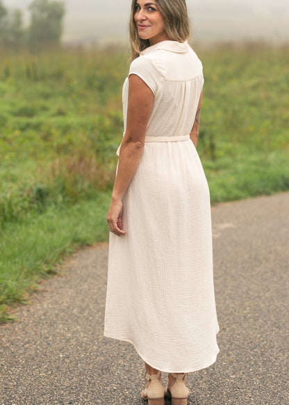 Willow Blush Pink Cotton Gauze Midi Dress in XL view 5 - Willow Pink Dress
