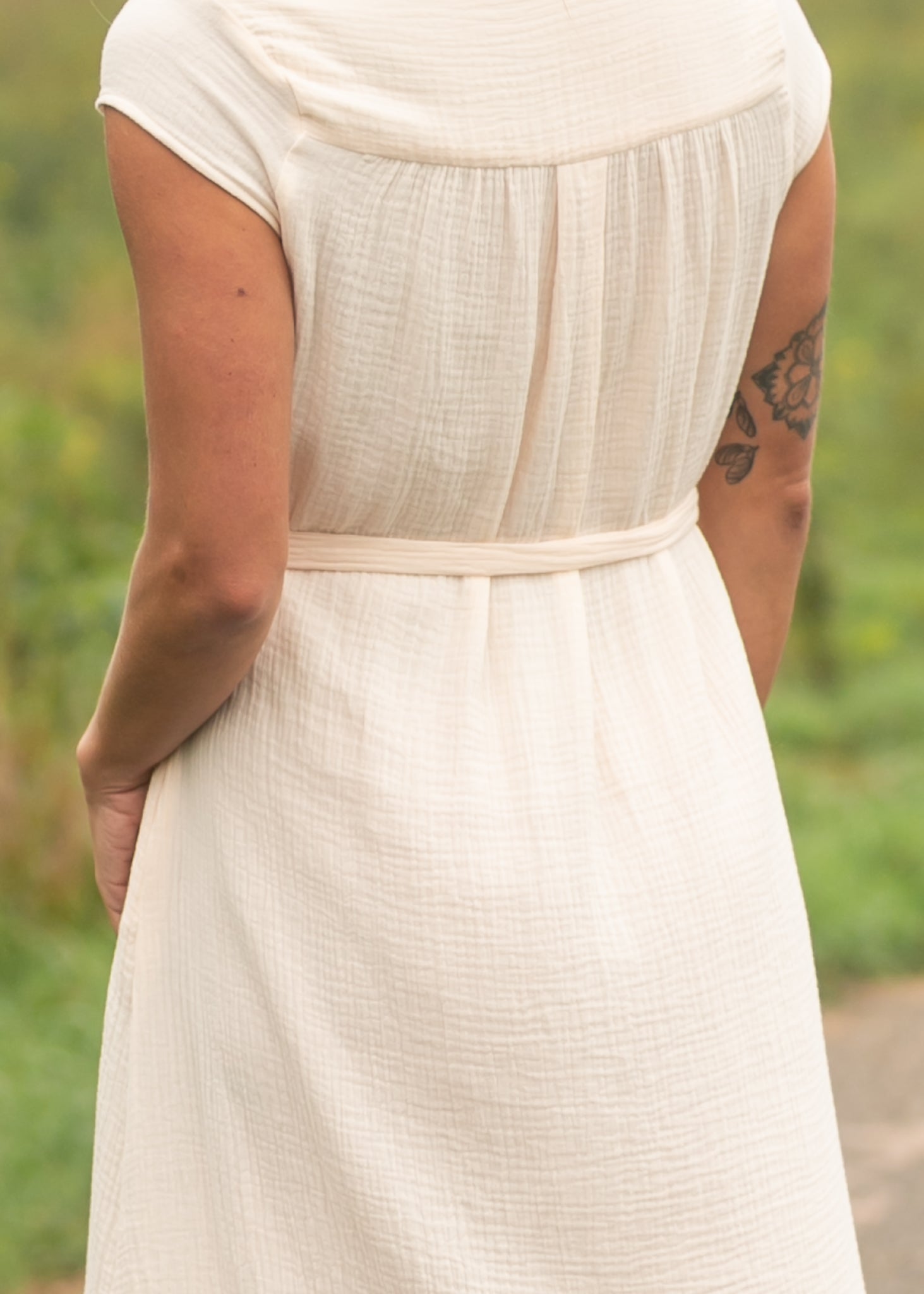 Willow Blush Pink Cotton Gauze Midi Dress view 10 - Willow Pink Dress