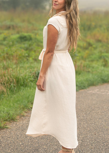 Willow Blush Pink Cotton Gauze Midi Dress view 12 - Willow Pink Dress