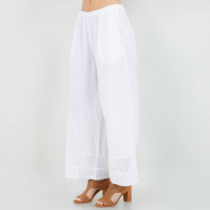 Willow Pant - 100% Cotton Gauze in Aqua view 2 (bottom)