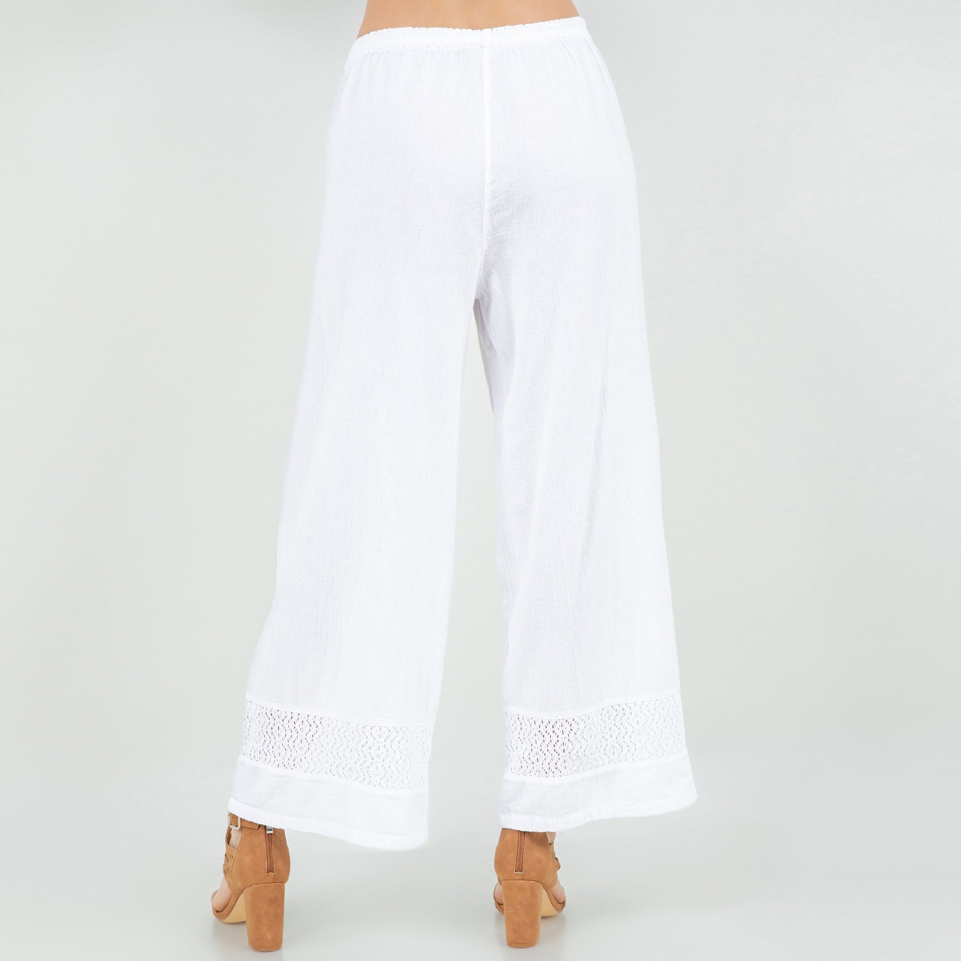 Willow Pant - 100% Cotton Gauze in Black view 4 (bottom)