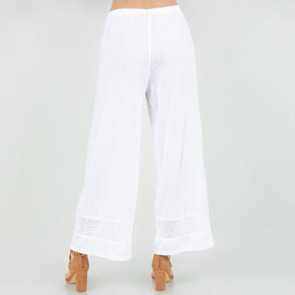 Willow Pant - 100% Cotton Gauze in Black view 4 (bottom)