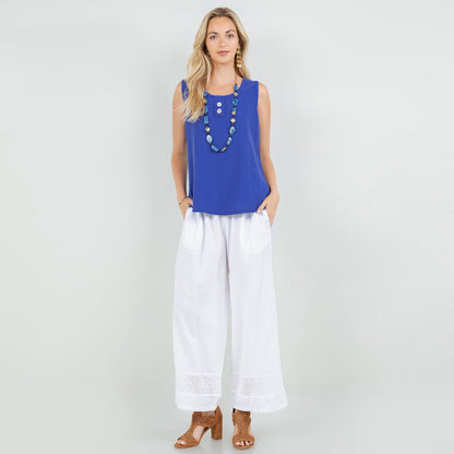 Willow Pant - 100% Cotton Gauze in Coffee view 6 (bottom)