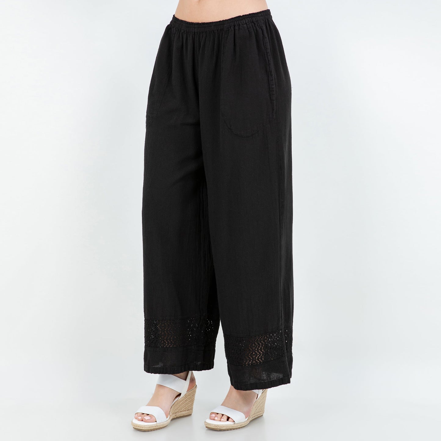 Willow Pant - 100% Cotton Gauze in Iron view 9 (bottom)