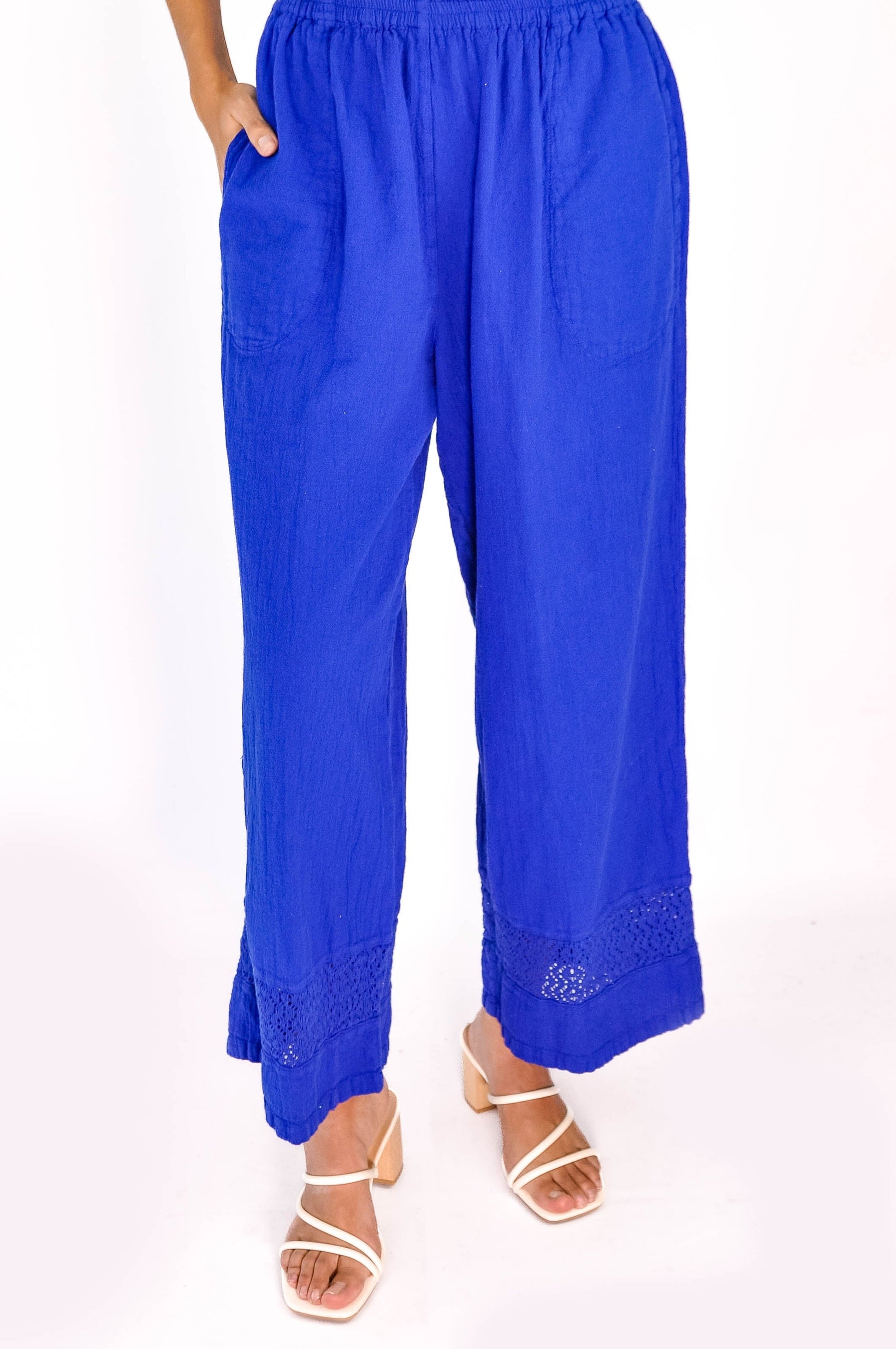 Willow Pant - 100% Cotton Gauze in Magenta view 14 (bottom)