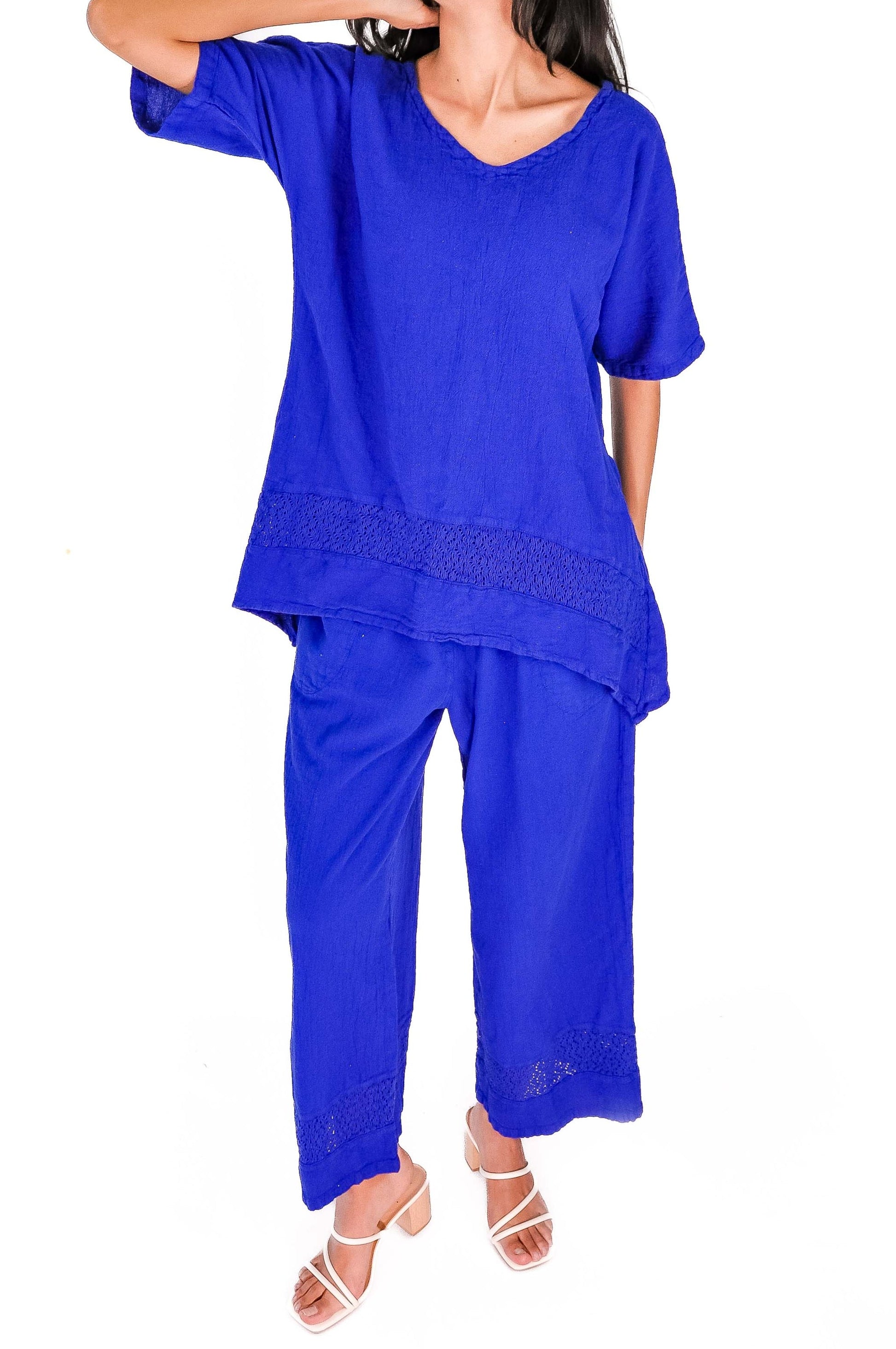 Willow Pant - 100% Cotton Gauze in Olive view 15 (bottom)
