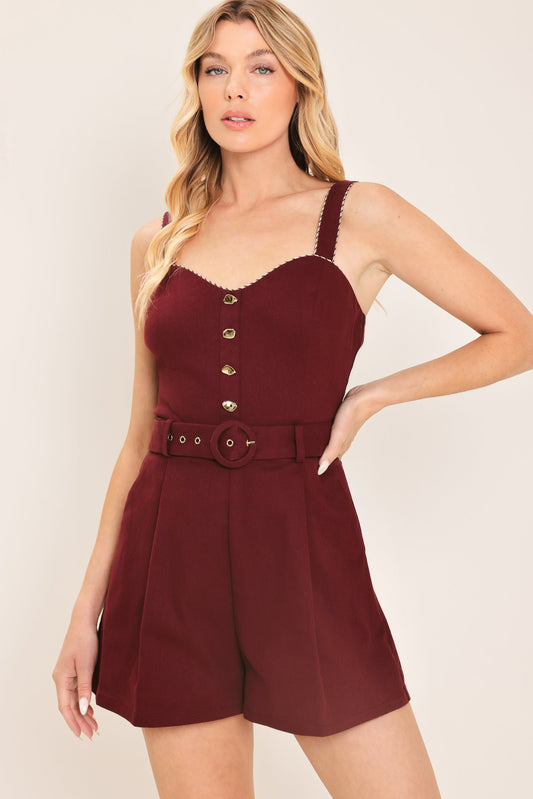 Wine Country Woven Romper in APPLE GREEN - Wine Tasting Romper (one-piece)