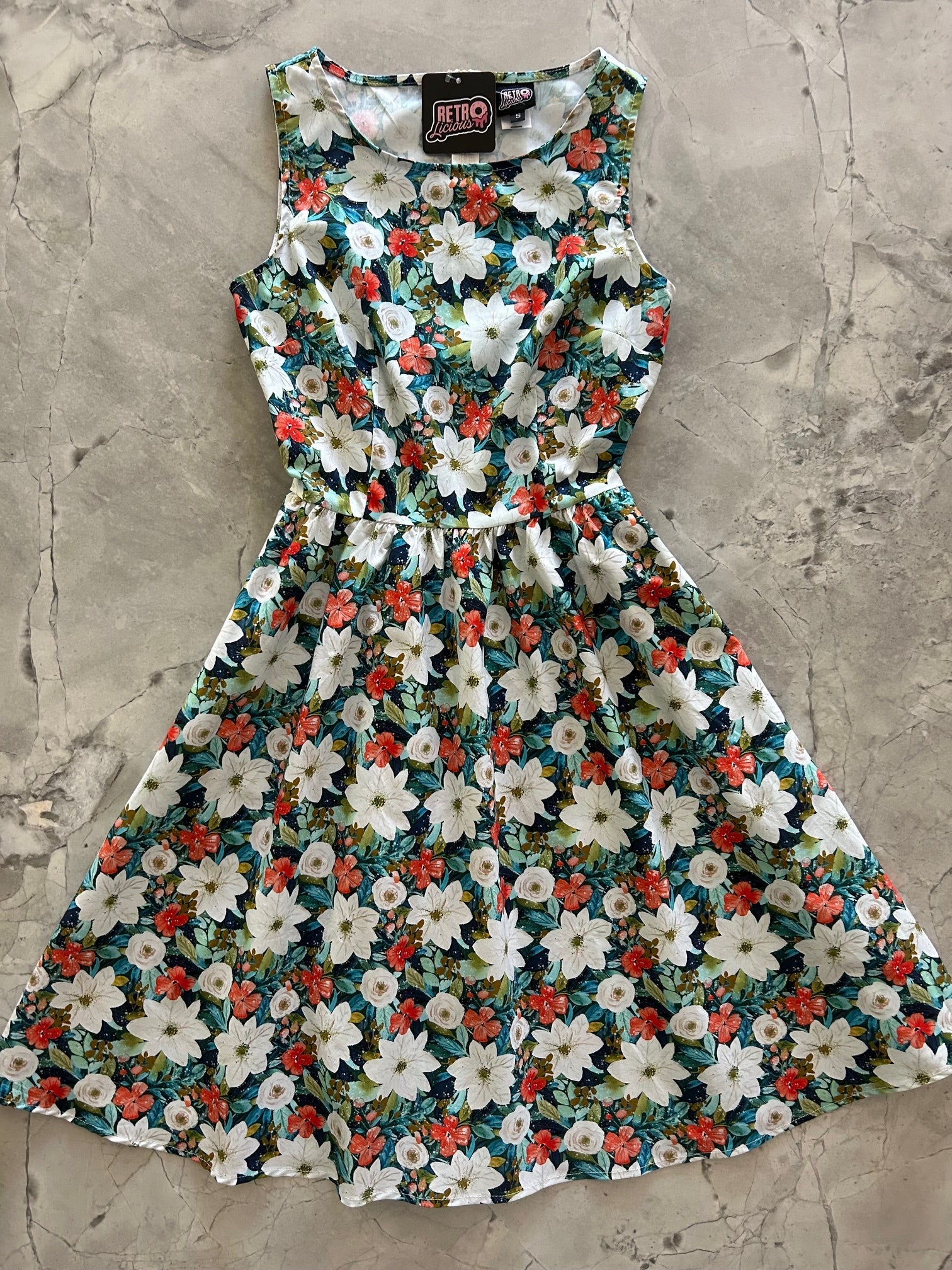 Winter Floral Vintage Dress in XL view 5 - Fall Wardrobe Essential - Winter Floral Dresses For Women