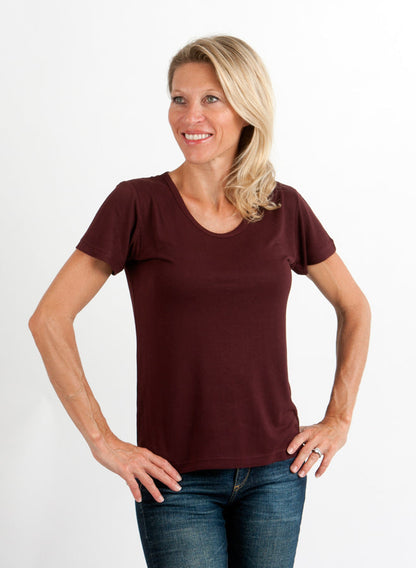 Women's 100% Bamboo Viscose Scoop Neck Short Sleeve T-shirt in Medium view 2 - Women'S Shirts 100 Cotton (top)