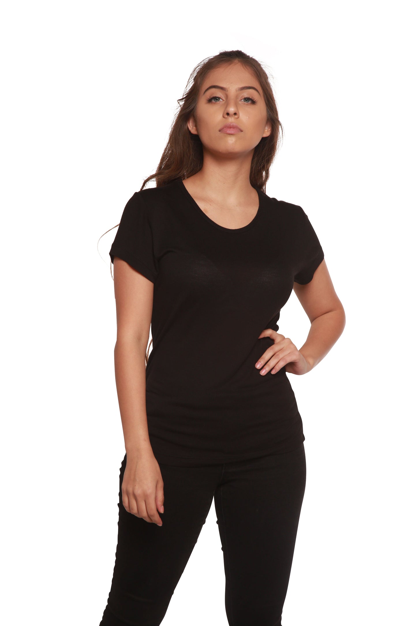 Women's 100% Bamboo Viscose Scoop Neck Short Sleeve T-shirt in Large view 5 - Women'S Shirts 100 Cotton (top)