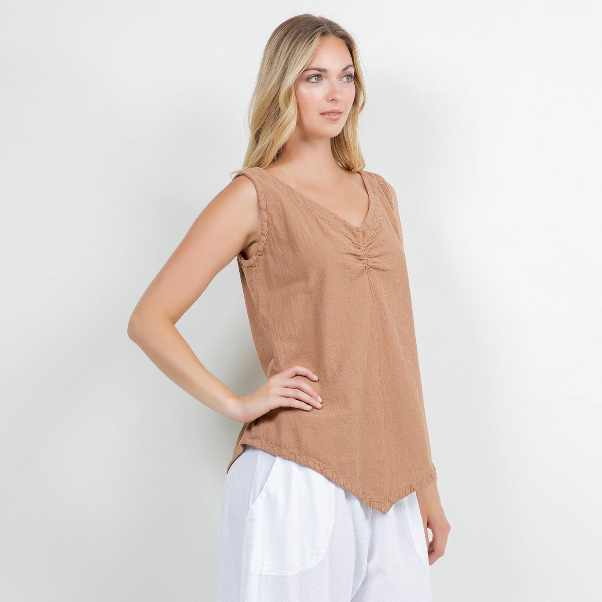 Women's 100% Cotton Gauze Dominica Tank Top - MeeeShop Women's Fashion