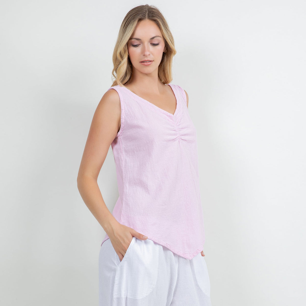 Women's 100% Cotton Gauze Dominica Tank Top - MeeeShop Women's Fashion