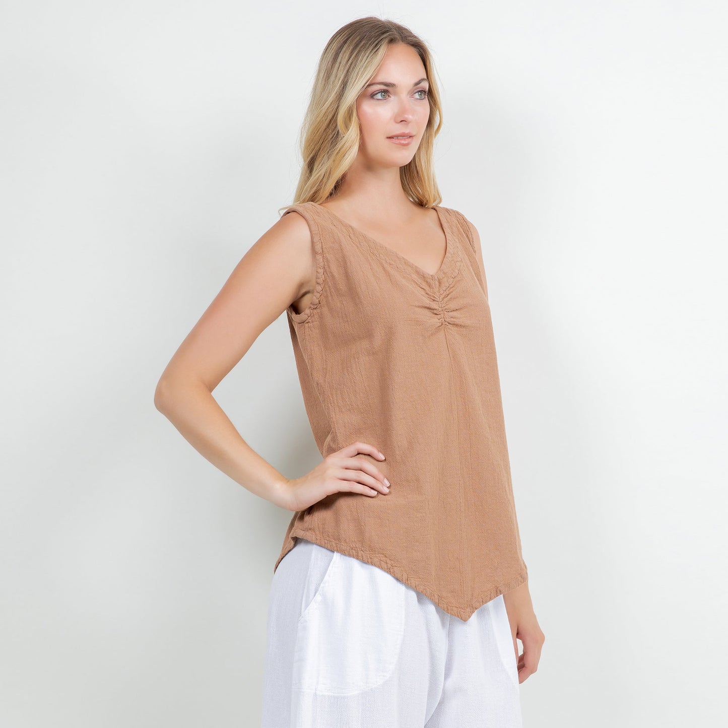 Women's 100% Cotton Gauze Dominica Tank Top in S/M view 10 - Women Top 100 Clothing Brands In Usa