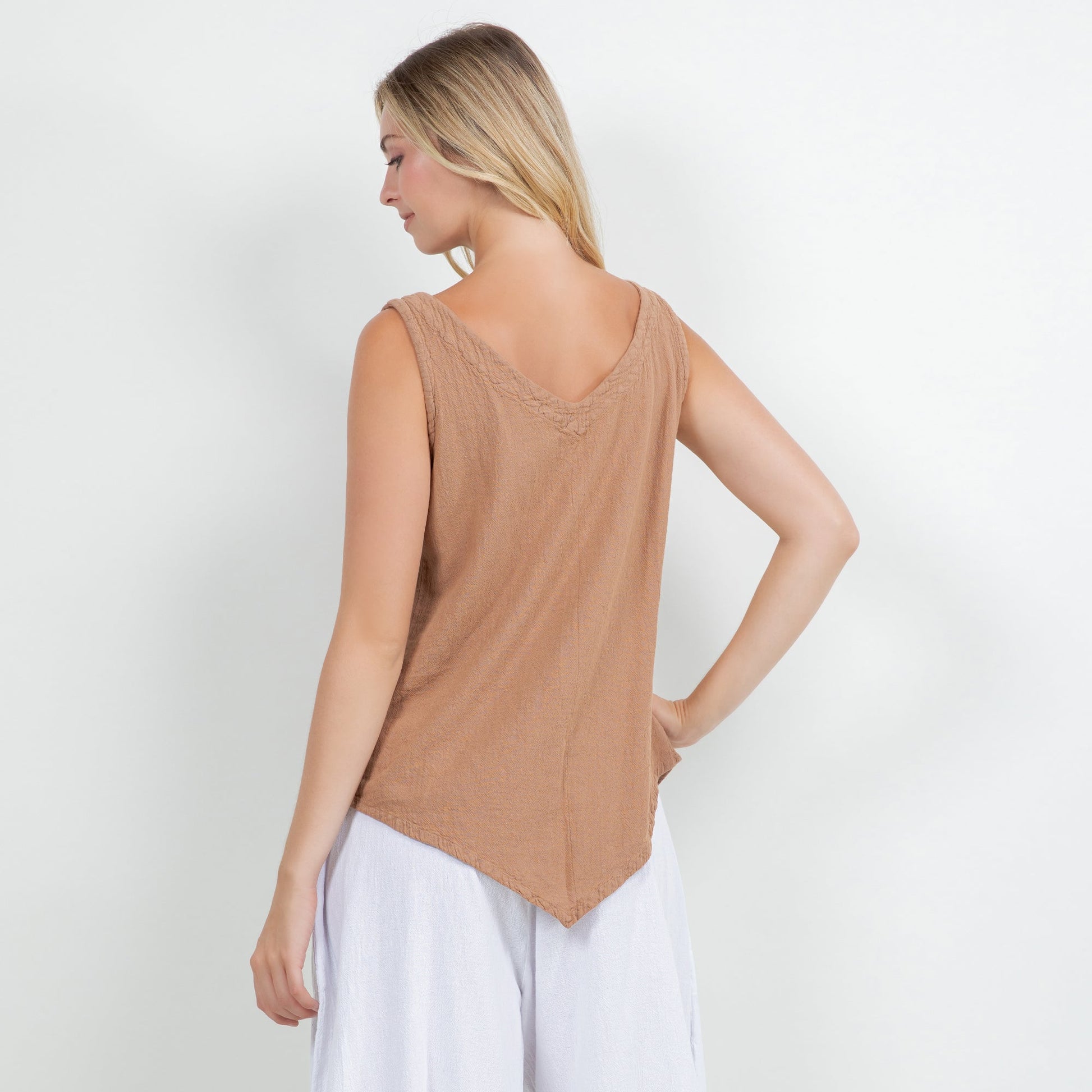 Women's 100% Cotton Gauze Dominica Tank Top in S/M view 11 - Women Top 100 Clothing Brands In Usa