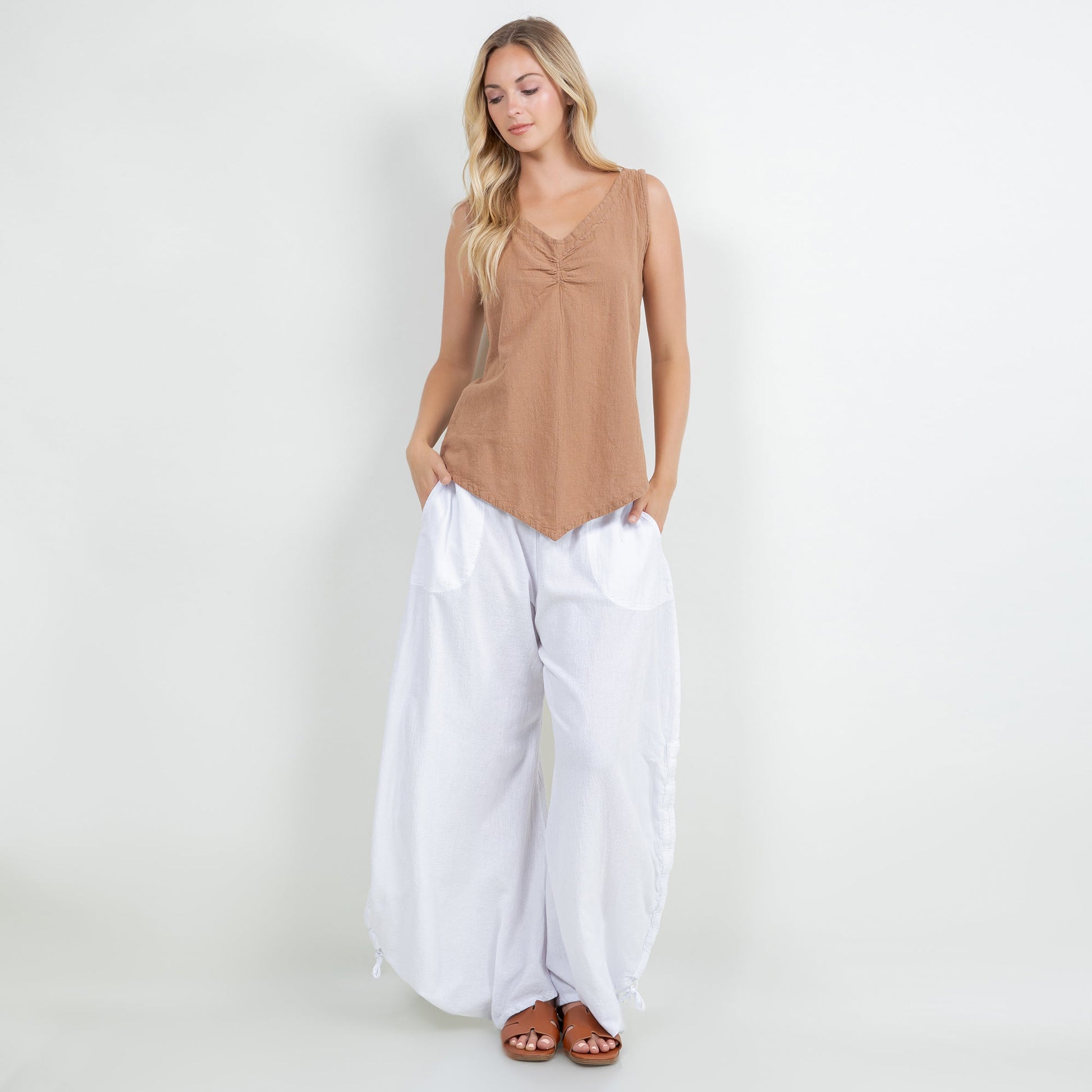 Women's 100% Cotton Gauze Dominica Tank Top in S/M view 12 - Women Top 100 Clothing Brands In Usa