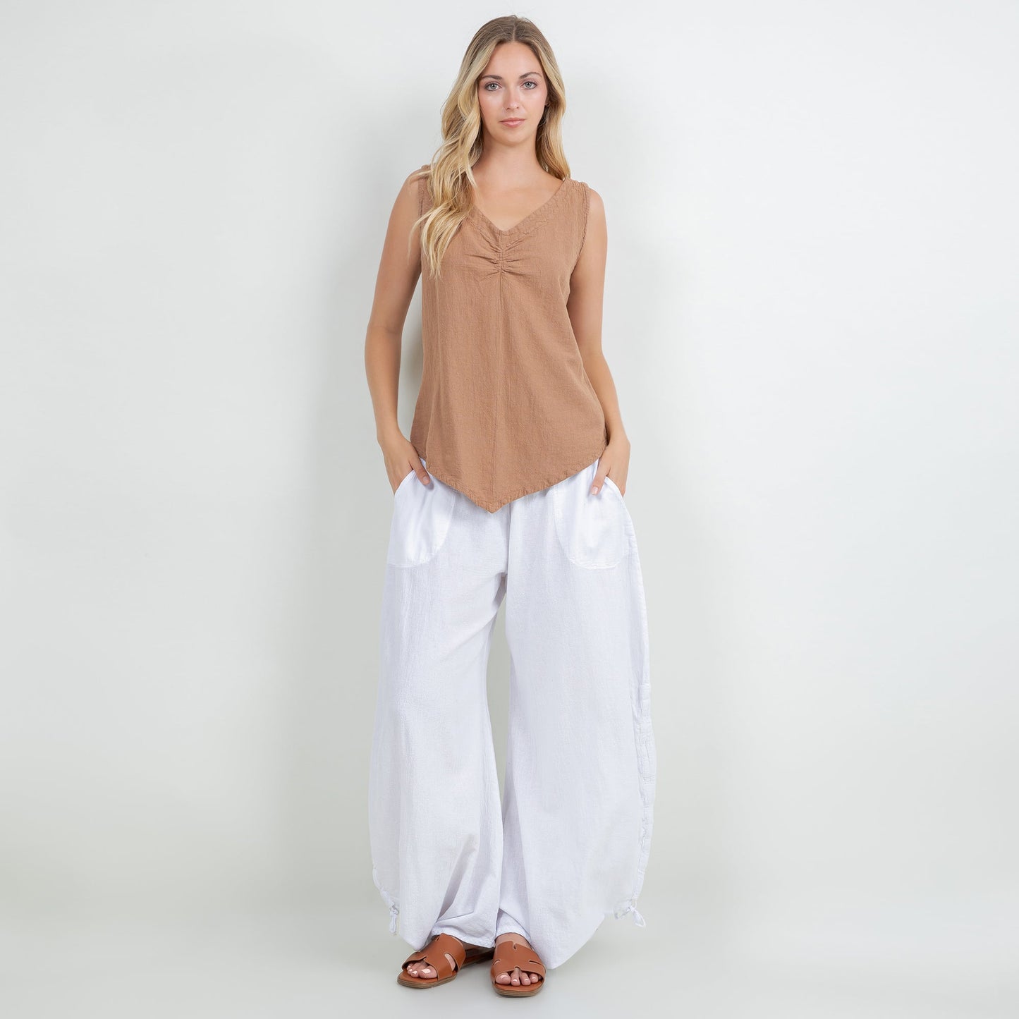Women's 100% Cotton Gauze Dominica Tank Top in S/M view 13 - Women Top 100 Clothing Brands In Usa