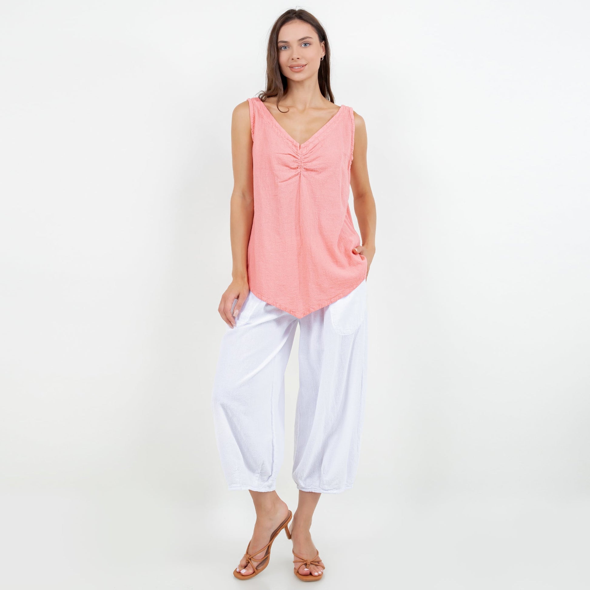 Women's 100% Cotton Gauze Dominica Tank Top in S/M view 14 - Women Top 100 Clothing Brands In Usa
