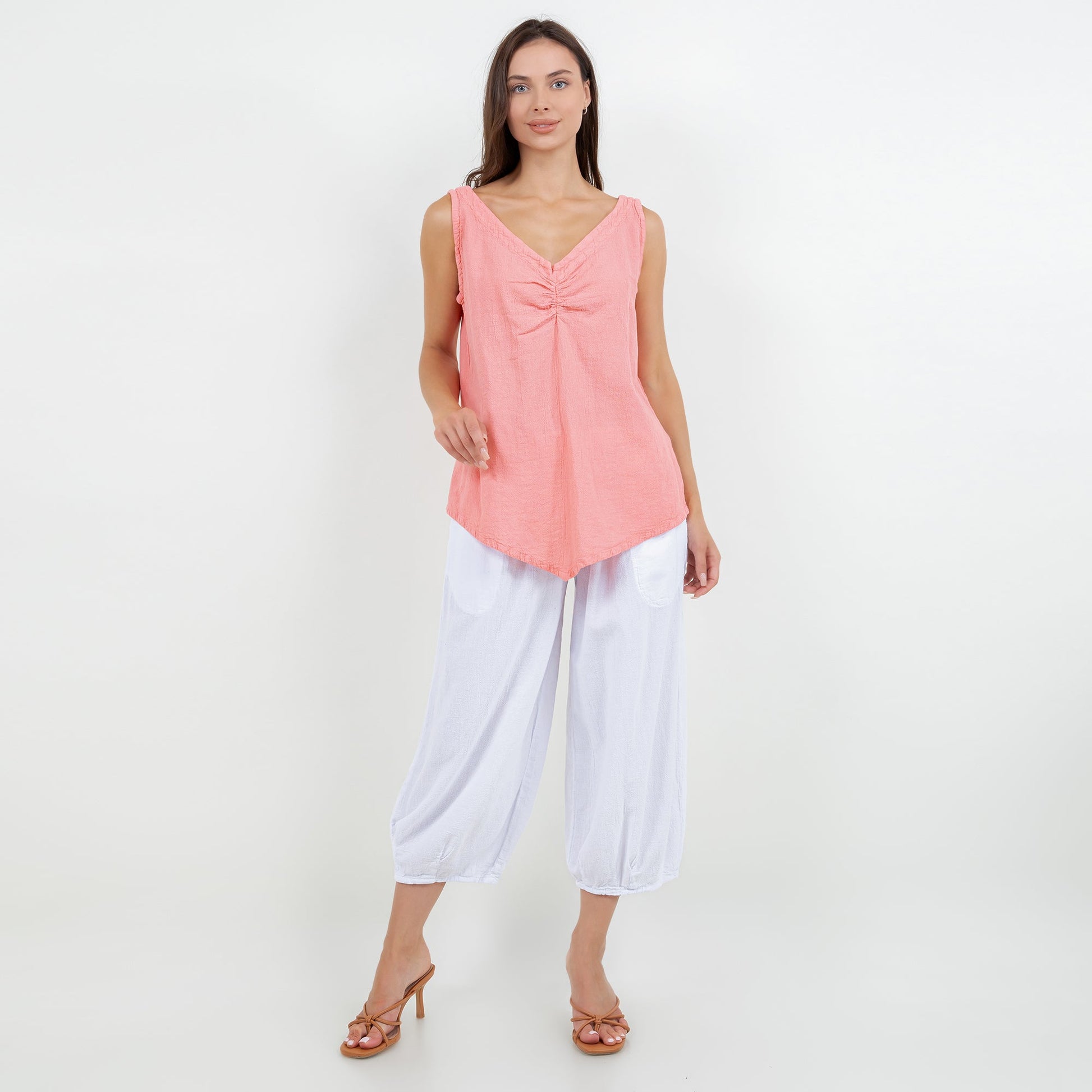 Women's 100% Cotton Gauze Dominica Tank Top in S/M view 18 - Women Top 100 Clothing Brands In Usa