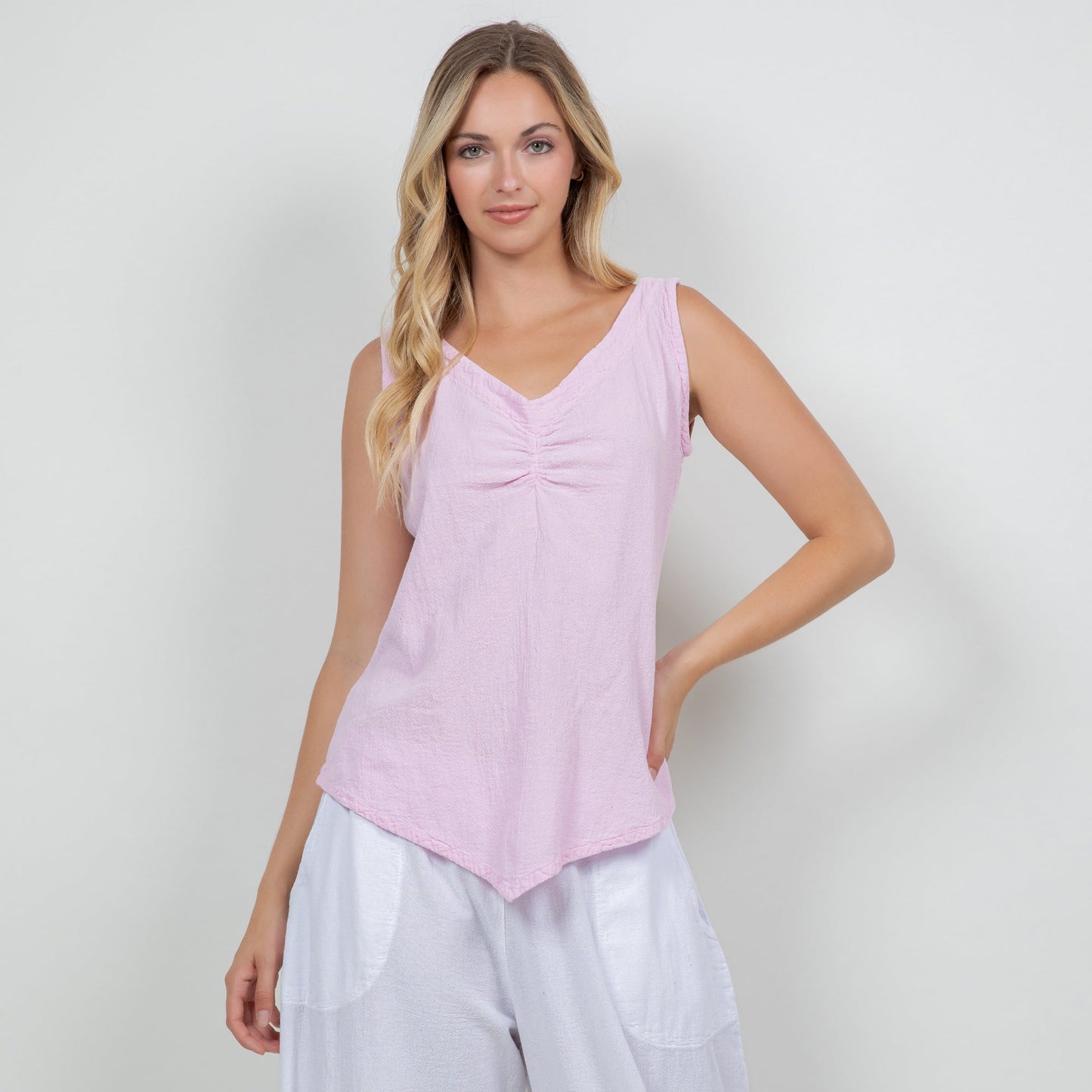 Women's 100% Cotton Gauze Dominica Tank Top in S/M view 2 - Women Top 100 Clothing Brands In Usa