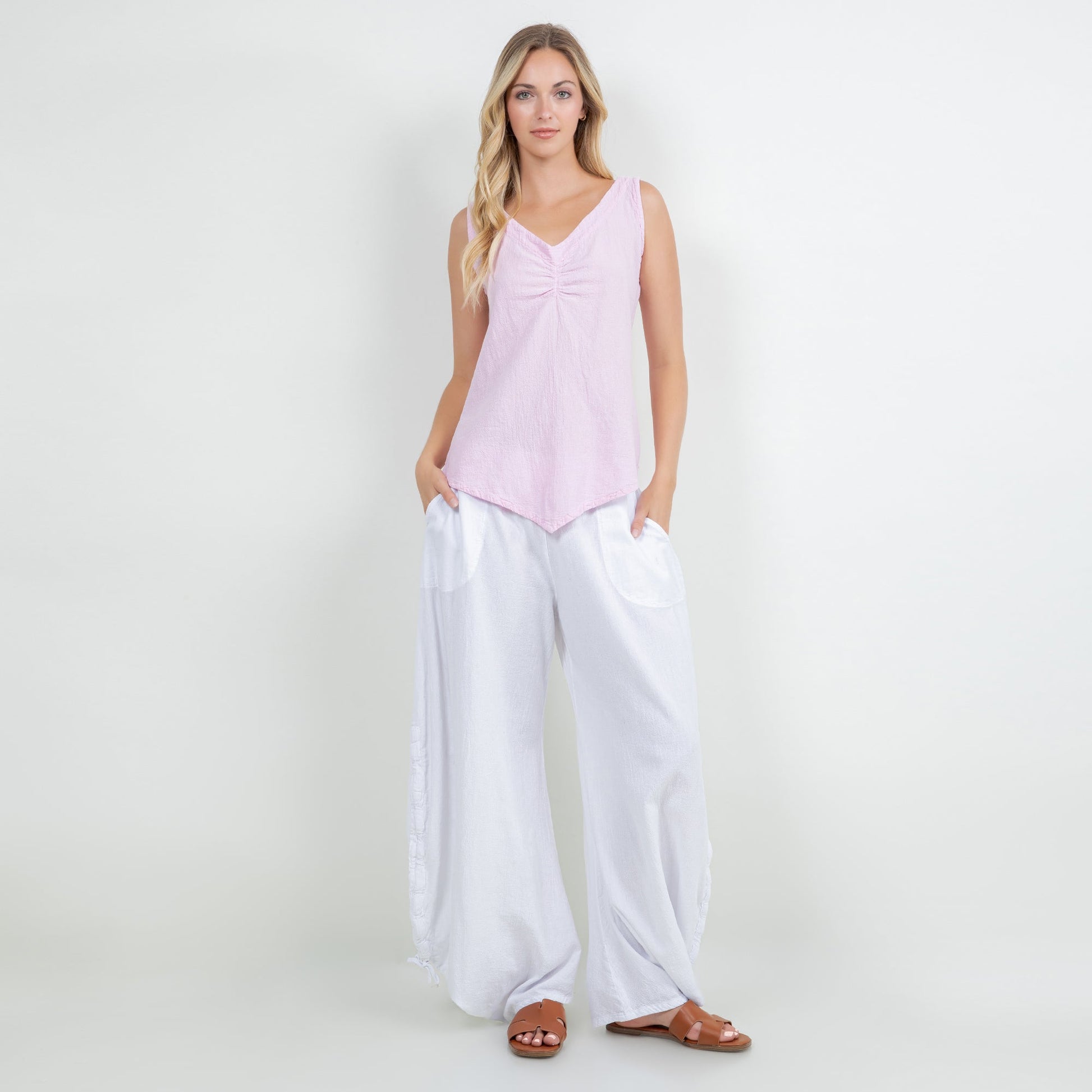 Women's 100% Cotton Gauze Dominica Tank Top in S/M view 4 - Women Top 100 Clothing Brands In Usa