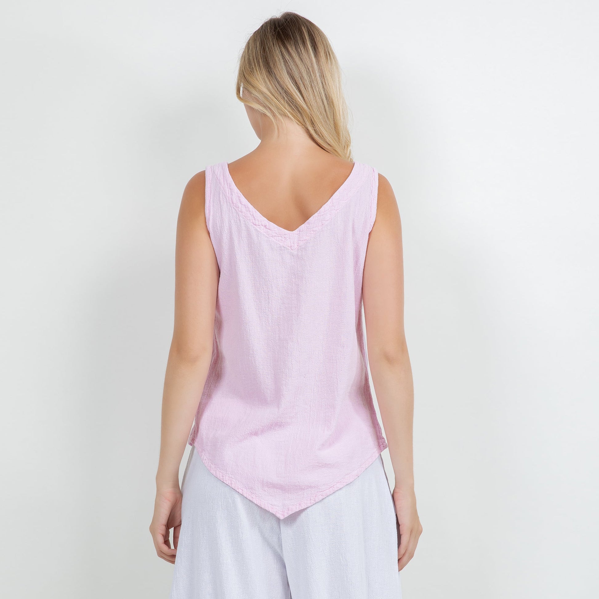 Women's 100% Cotton Gauze Dominica Tank Top in S/M view 5 - Women Top 100 Clothing Brands In Usa