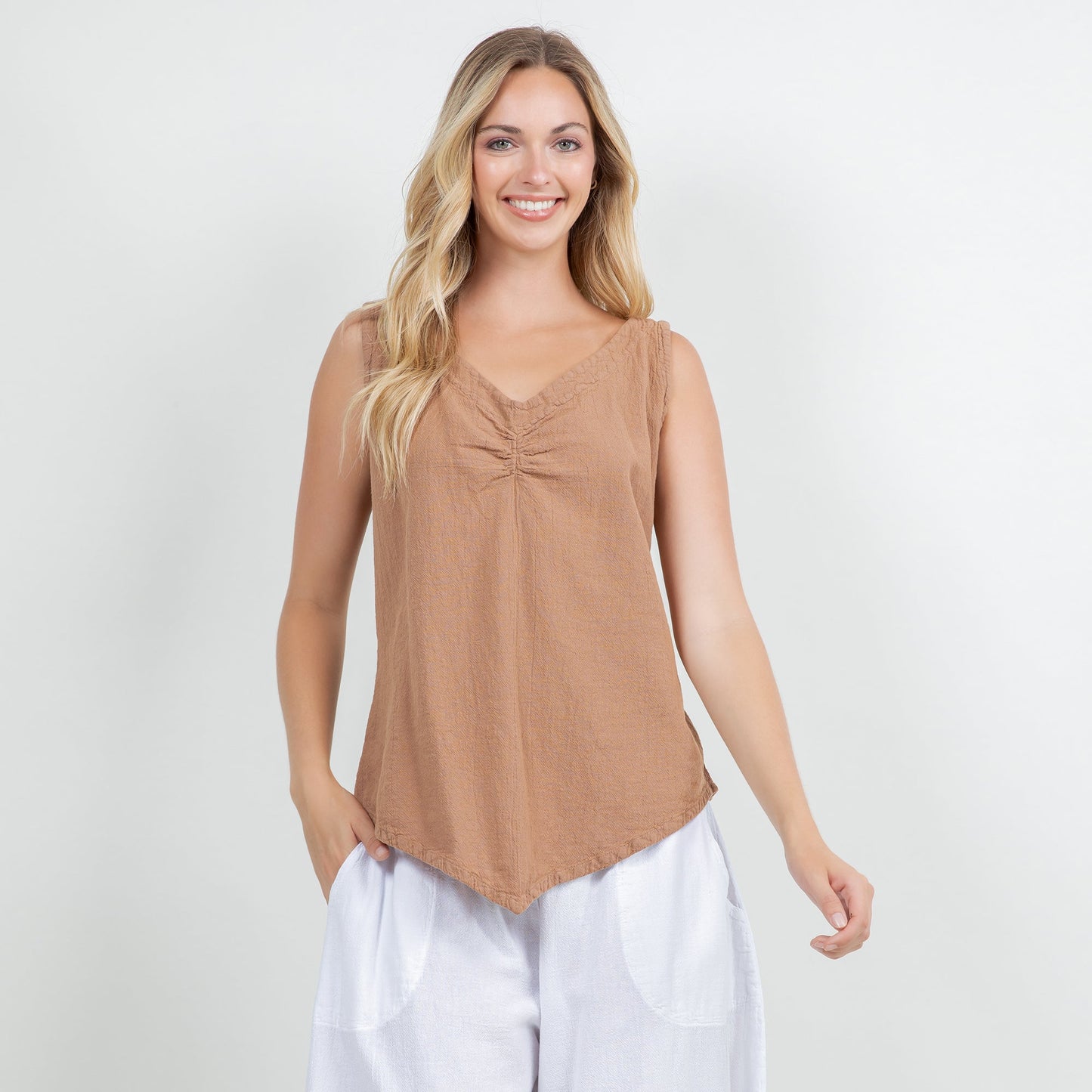 Women's 100% Cotton Gauze Dominica Tank Top in S/M view 7 - Women Top 100 Clothing Brands In Usa