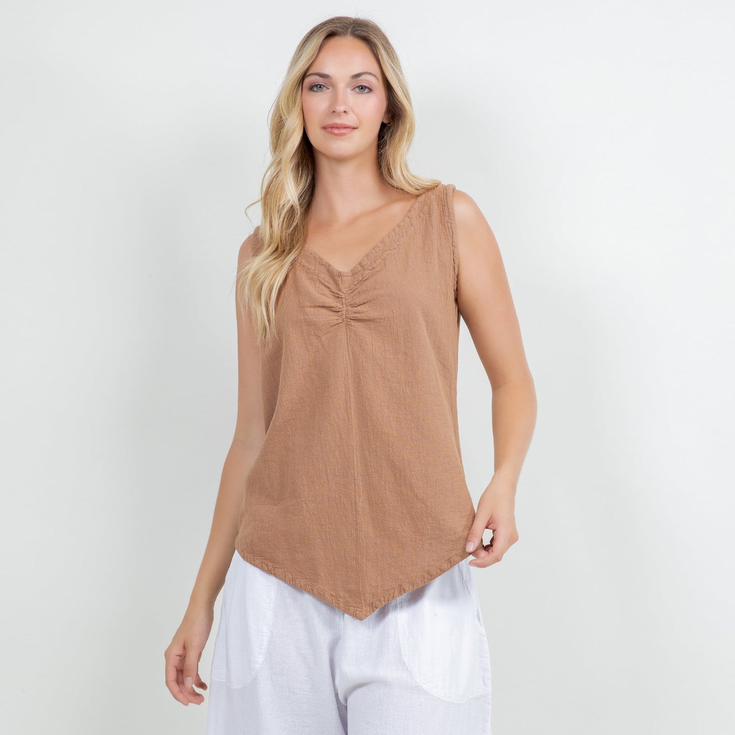 Women's 100% Cotton Gauze Dominica Tank Top in S/M view 8 - Women Top 100 Clothing Brands In Usa