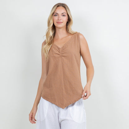 Women's 100% Cotton Gauze Dominica Tank Top in S/M view 8 - Women Top 100 Clothing Brands In Usa