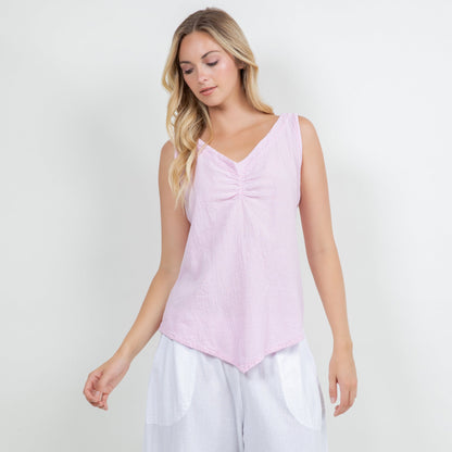 Women's 100% Cotton Gauze Dominica Tank Top in S/M - Women Top 100 Clothing Brands In Usa