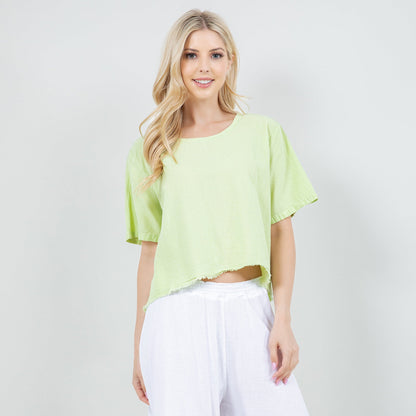 Women's 100% Cotton Gauze Heidi Top in Acacia/Size OSFM - Women Top 100 Clothing Brands In Usa