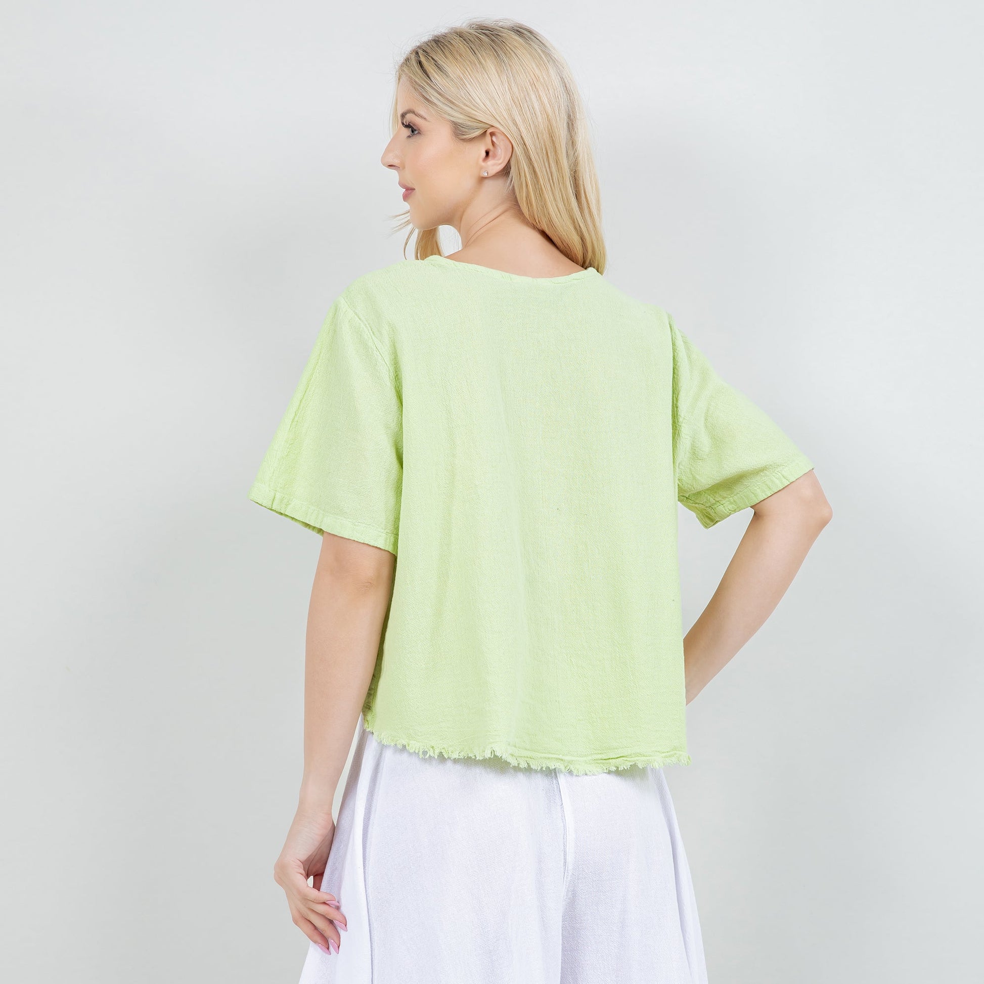 Women's 100% Cotton Gauze Heidi Top in Lilac Frost/Size OSFM view 12 - Women Top 100 Clothing Brands In Usa