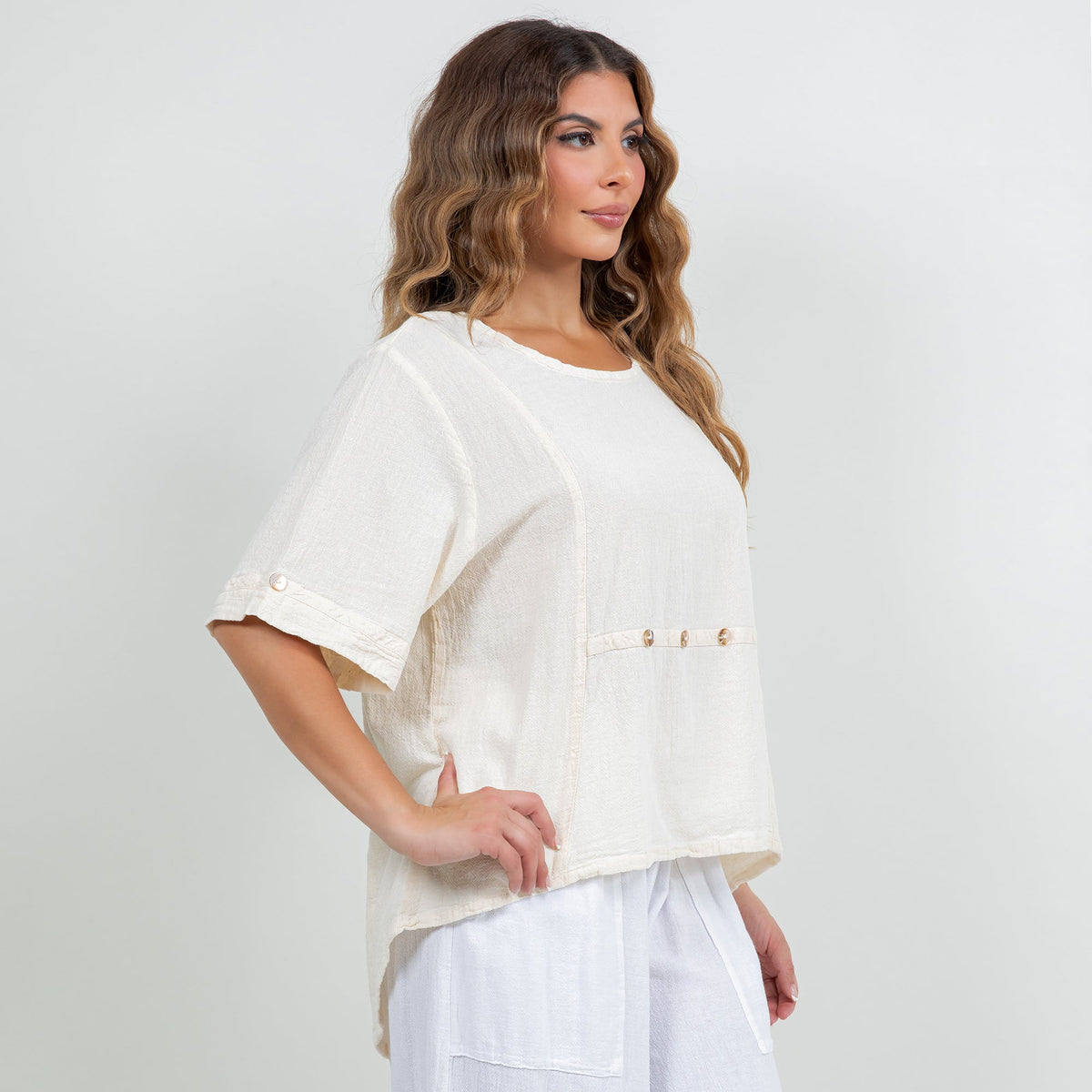 Women's 100% Cotton Gauze Kira Top - MeeeShop Women's Fashion
