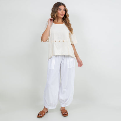 Women's 100% Cotton Gauze Kira Top in Indigo view 6 - Women Top 100 Clothing Brands In Usa