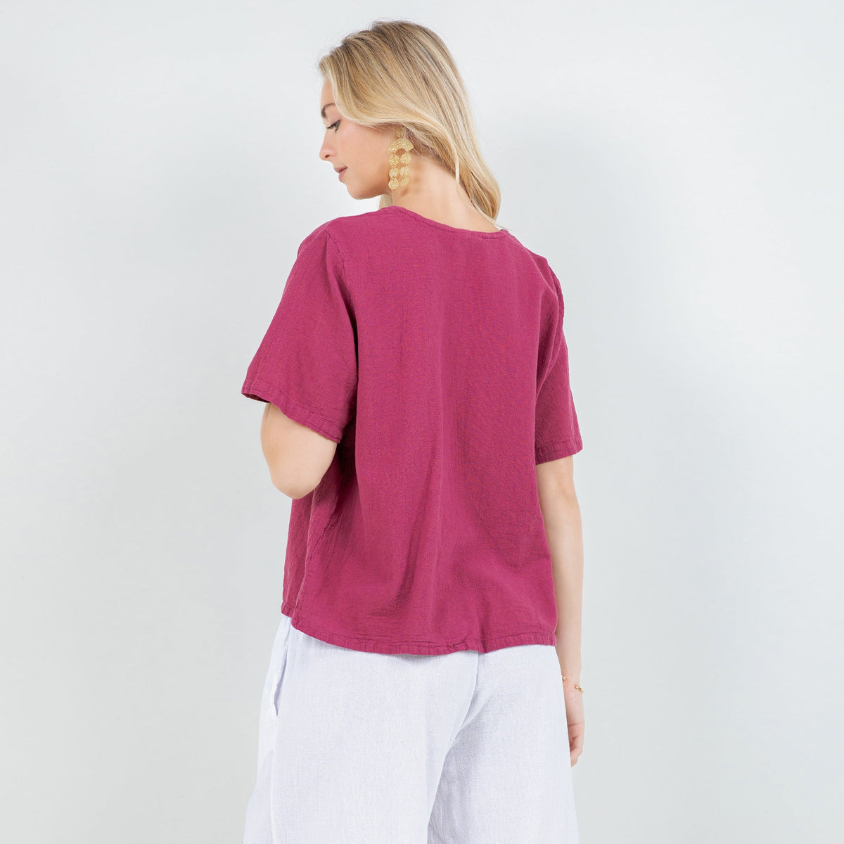Women's 100% Cotton Gauze Turtle Top - MeeeShop Women's Fashion
