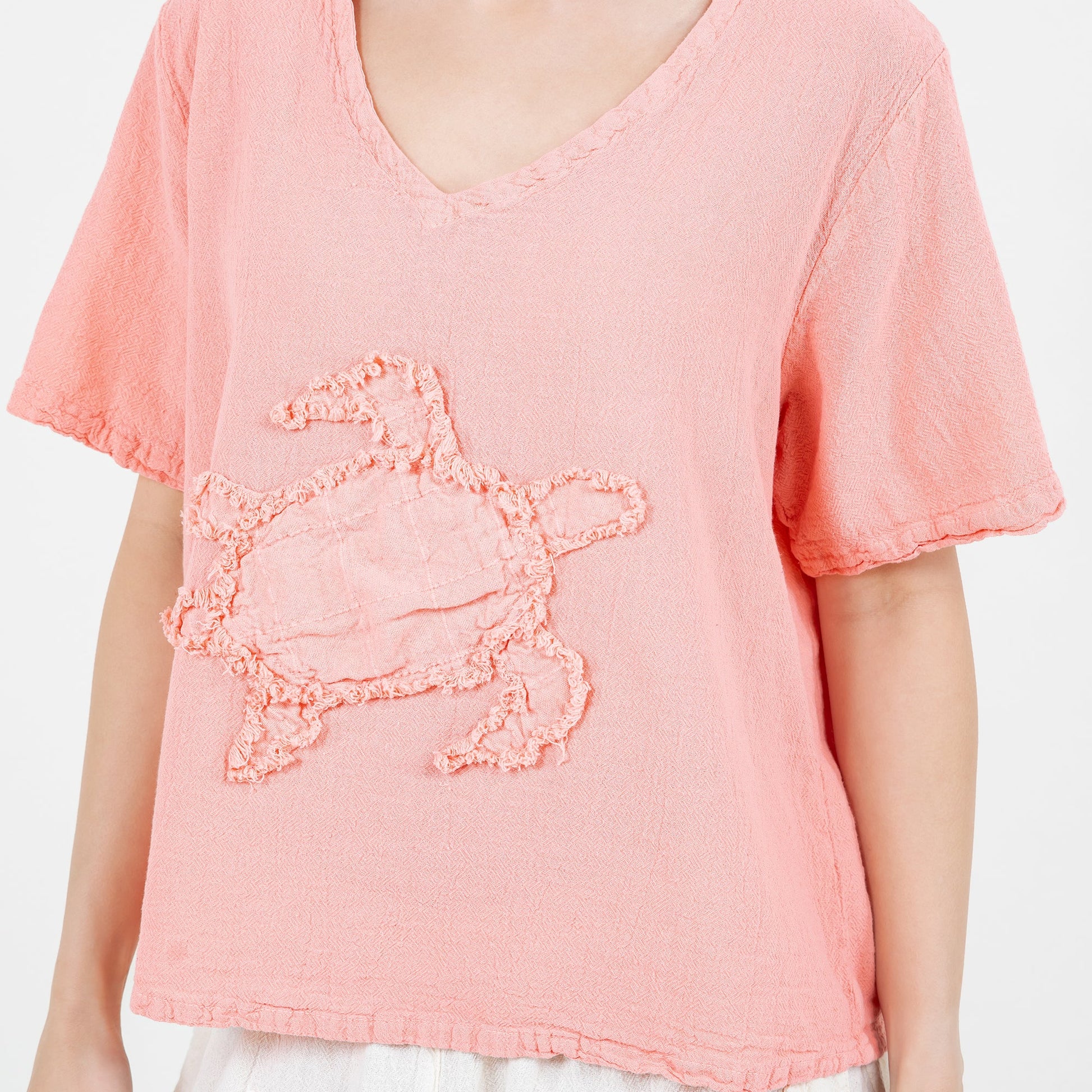 Women's 100% Cotton Gauze Turtle Top in Eggplant view 10 - Women Top 100 Clothing Brands In Usa