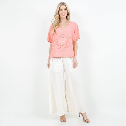 Women's 100% Cotton Gauze Turtle Top in Iron view 14 - Women Top 100 Clothing Brands In Usa