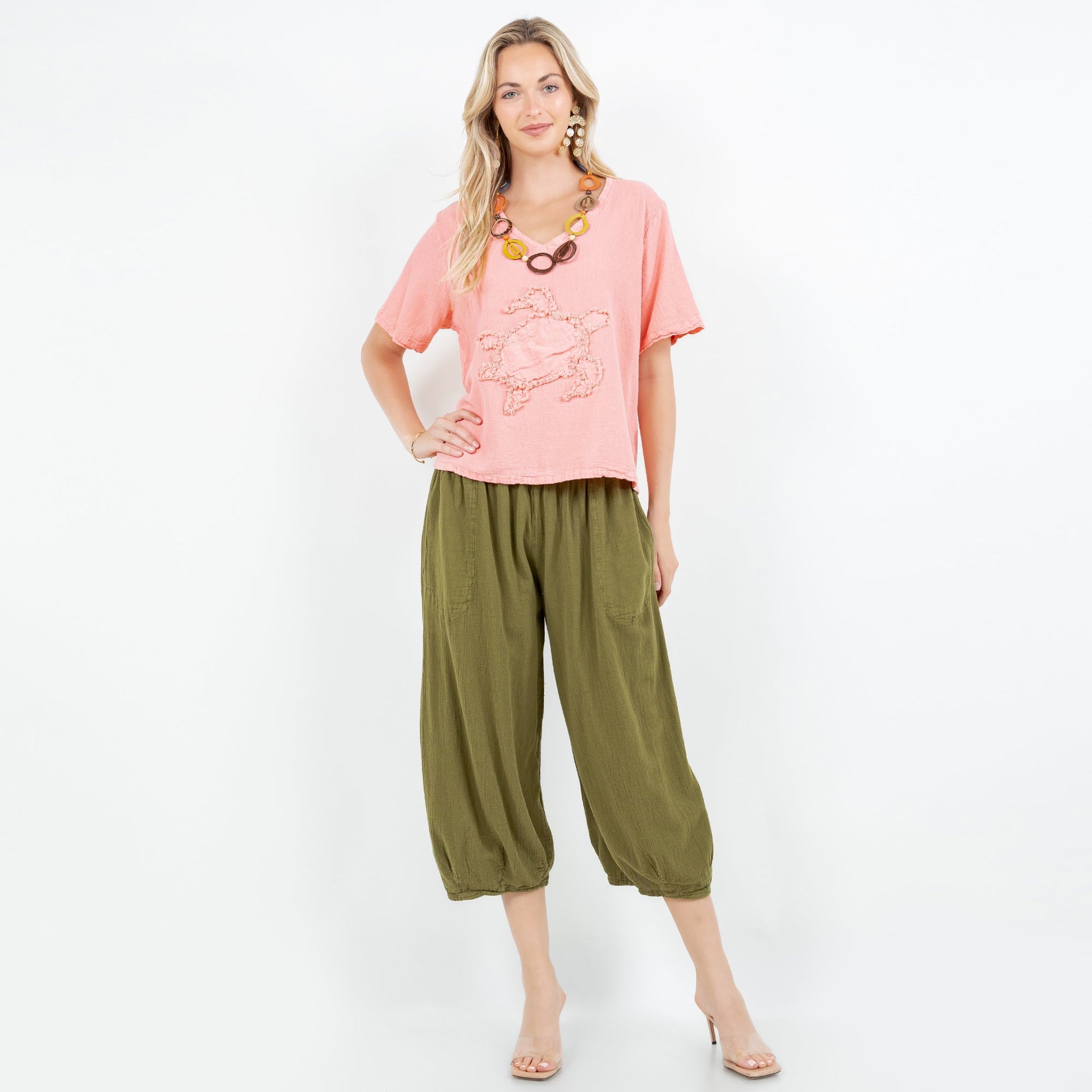 Women's 100% Cotton Gauze Turtle Top in Ivory view 16 - Women Top 100 Clothing Brands In Usa