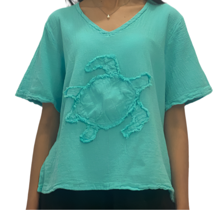Women's 100% Cotton Gauze Turtle Top in Olive view 21 - Women Top 100 Clothing Brands In Usa